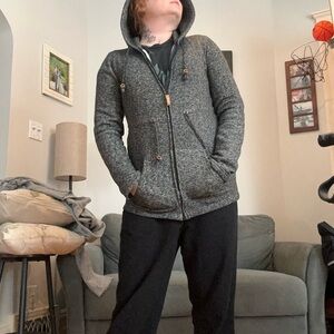 tentree Women’s Charcoal Zip-Up Hoodie